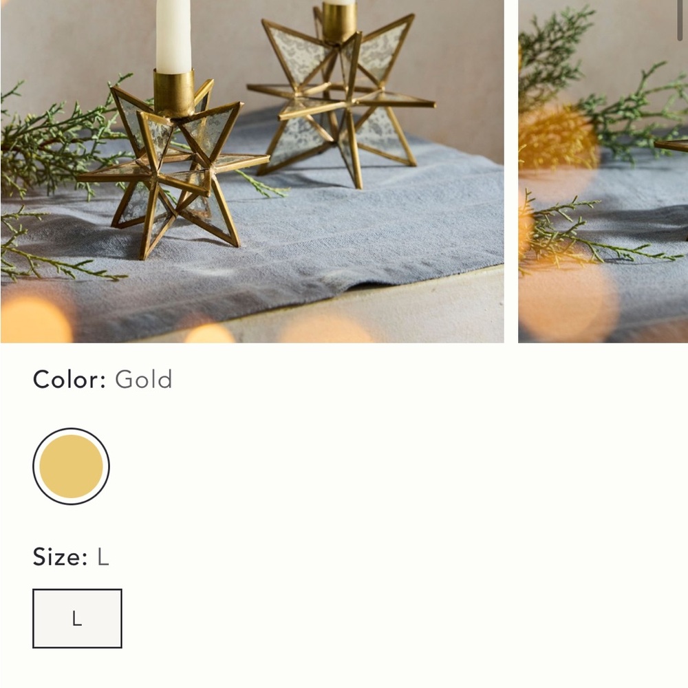 Gold Anthropologie Celestial Taper Holder-set of 2